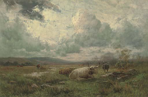 Arthur Blackburn - Highland Cattle In A Landscape