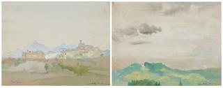 Arthur Bowen Davies - Aulla and Chateau, Spain: A Pair of Works