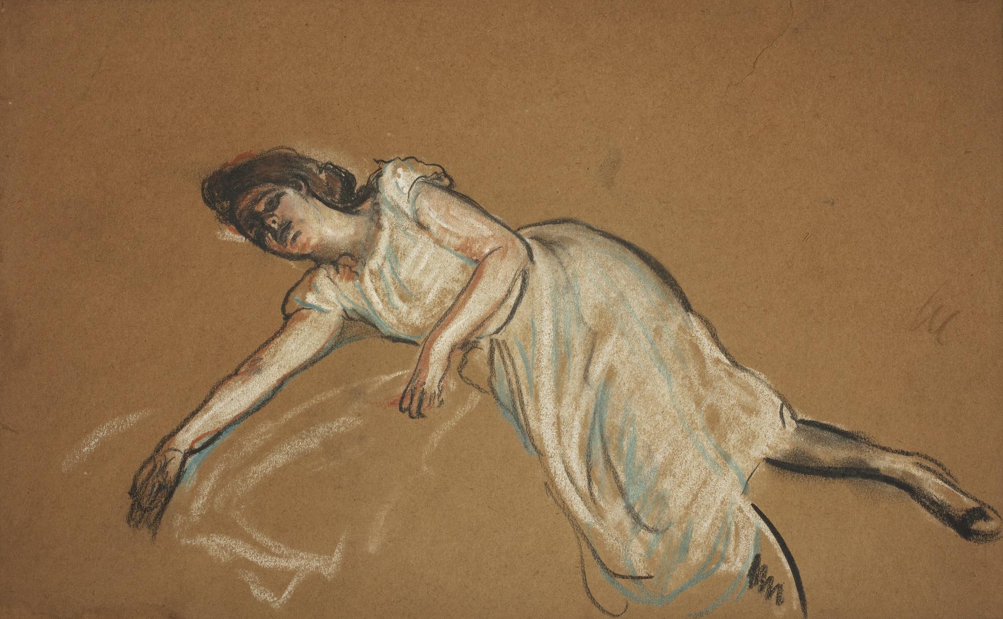 Arthur Bowen Davies - Girl In White And Landscape, Tuscany: Two Works