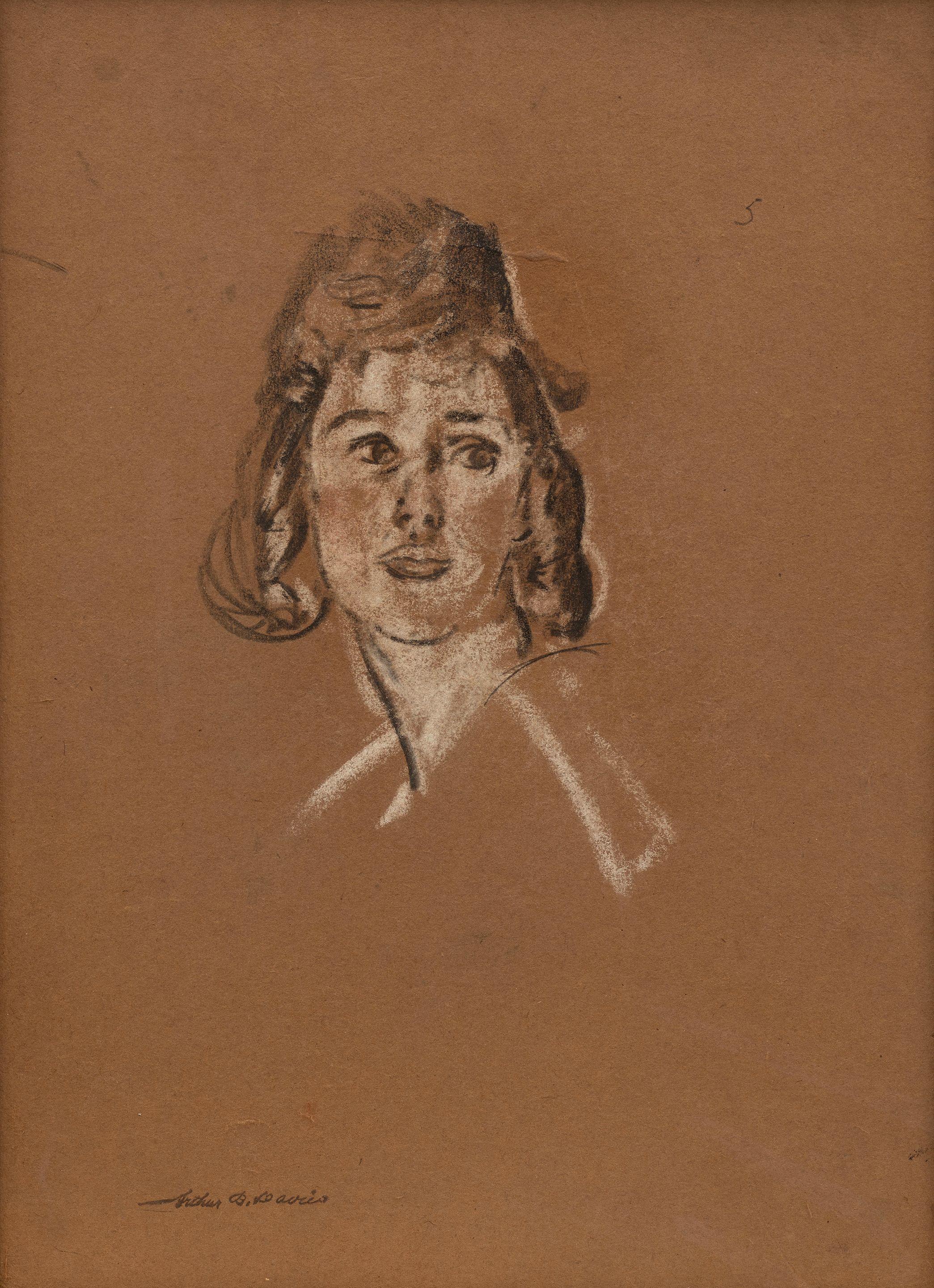 Arthur Bowen Davies - Head of a Girl