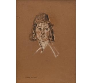 Arthur Bowen Davies - Head of a Girl