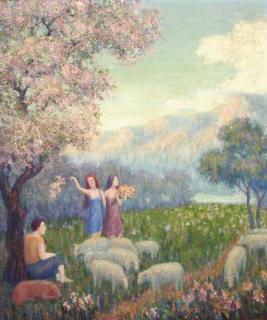 Arthur Bowen Davies - Shepherdess