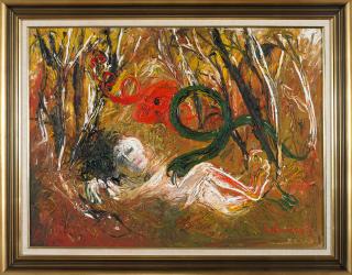 Arthur Boyd - Sleeping Figure, Ram and Serpent, c.1967