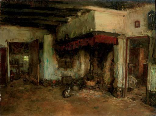 Arthur Briët - Interior with a cat