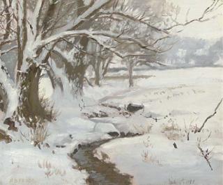 Arthur Burdett Frost - Winter Landscape, West Conshohocken, Pennsylvania
