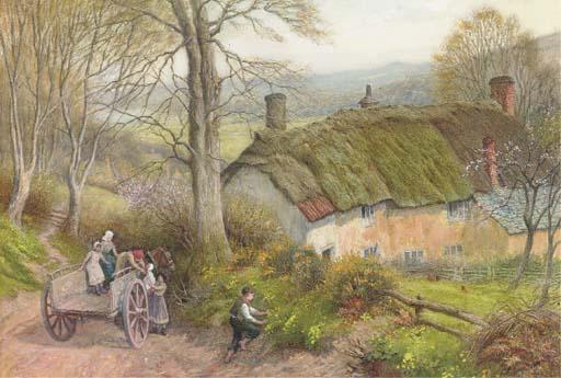 Arthur Claude Strachan - Gathering primroses