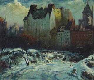 Arthur Clifton Goodwin - A View of the Plaza from Central Park