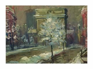 Arthur Clifton Goodwin - Snowy Day, Washington Square