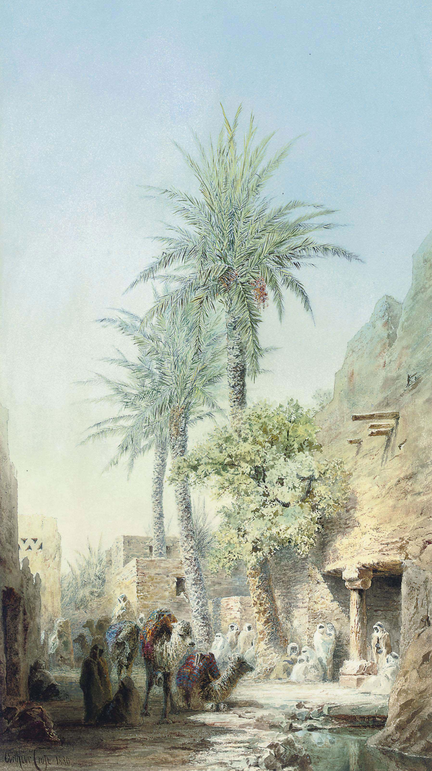Arthur Croft - Bedouins at the city walls