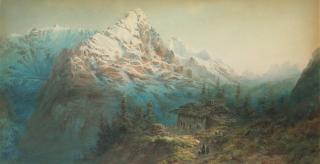 Arthur Croft - Eiger, Mittellegi ridge; Wellhorn and Wetterhorn seen from Rosenlaui, a pair