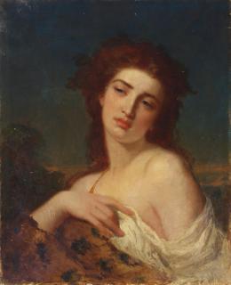 Arthur Dampier May - A study of a woman with one hand held to her breast