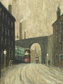 Arthur Delaney - Old Bridge with Trams