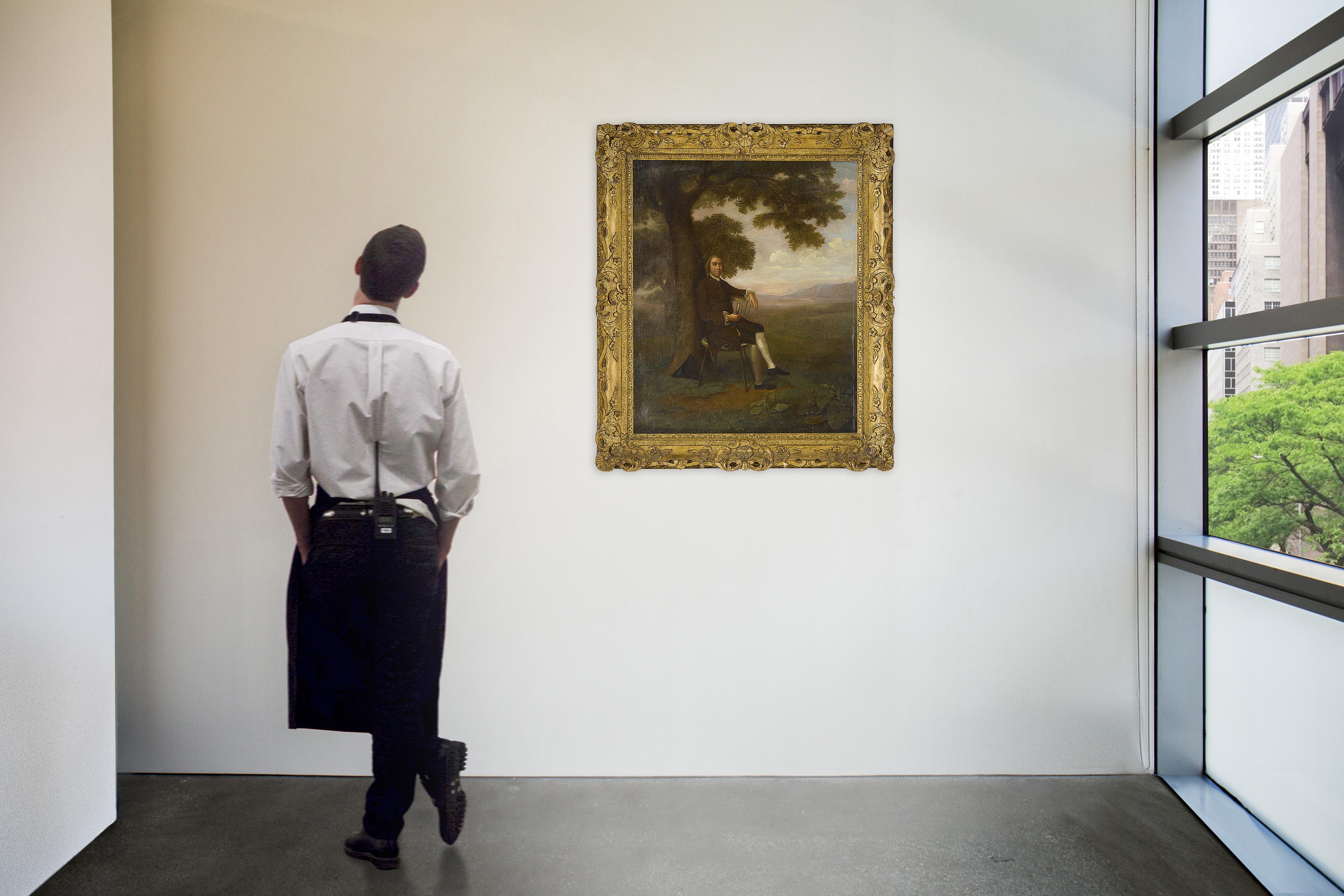 Arthur Devis - Portrait Of A Gentleman, Full Length, Seated Beneath A Tree By The Coast