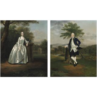 Arthur Devis - Portrait Of Edward Travers Of Trefalyn House; And Ursula, His Wife