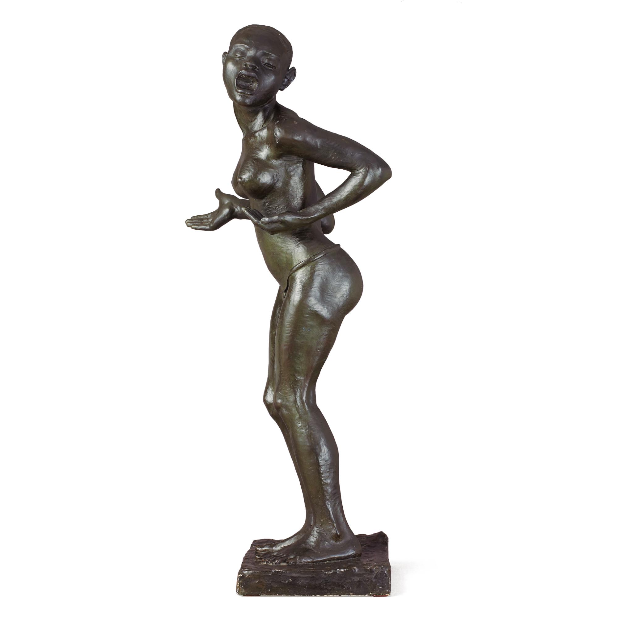 Arthur Dupagne - Danseuse Africainea Patinated Figure Of An African Dancing Woman