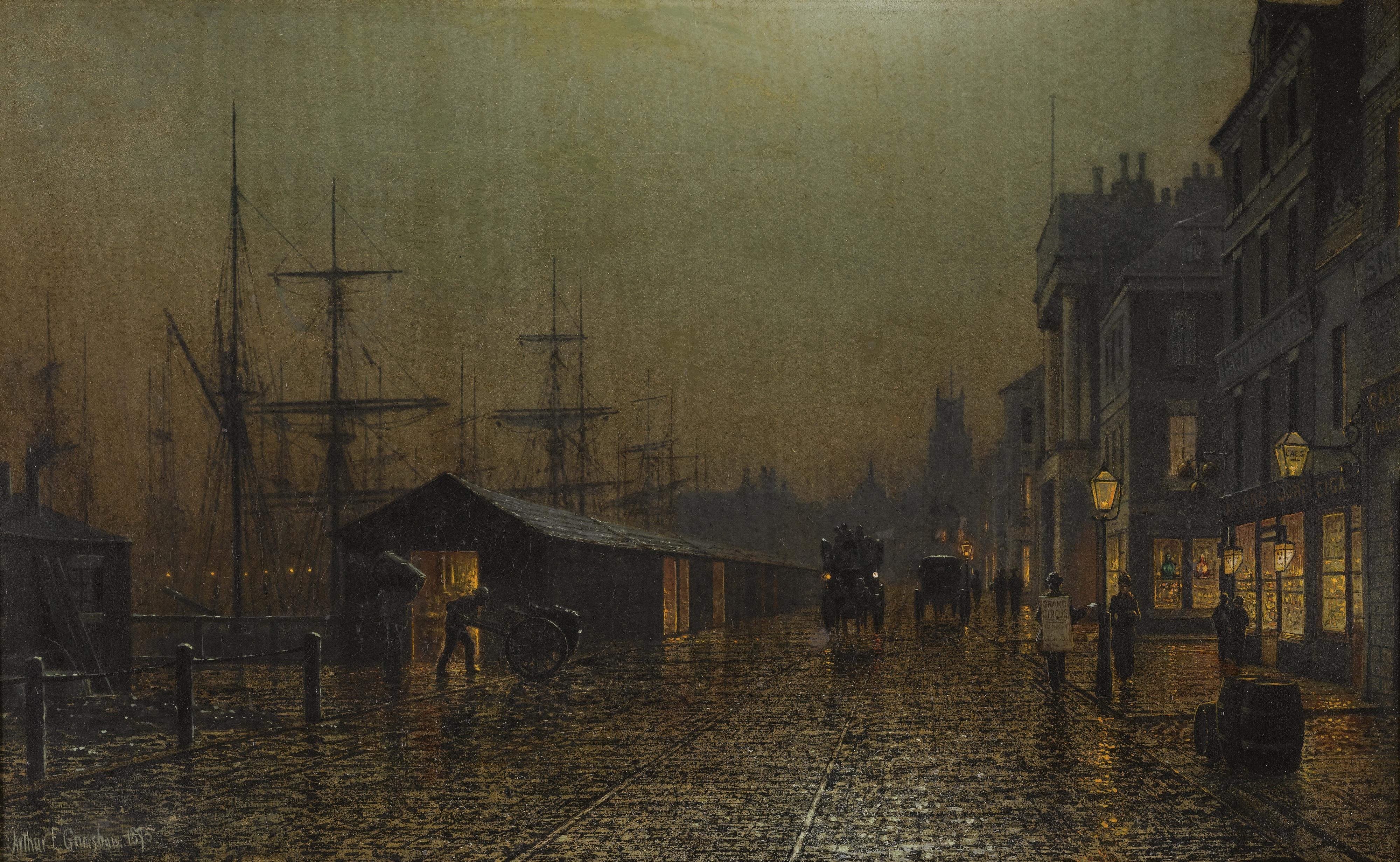 Arthur E. Grimshaw - Dock Scene, Glasgow