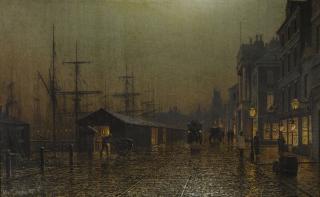Arthur E. Grimshaw - Dock Scene, Glasgow
