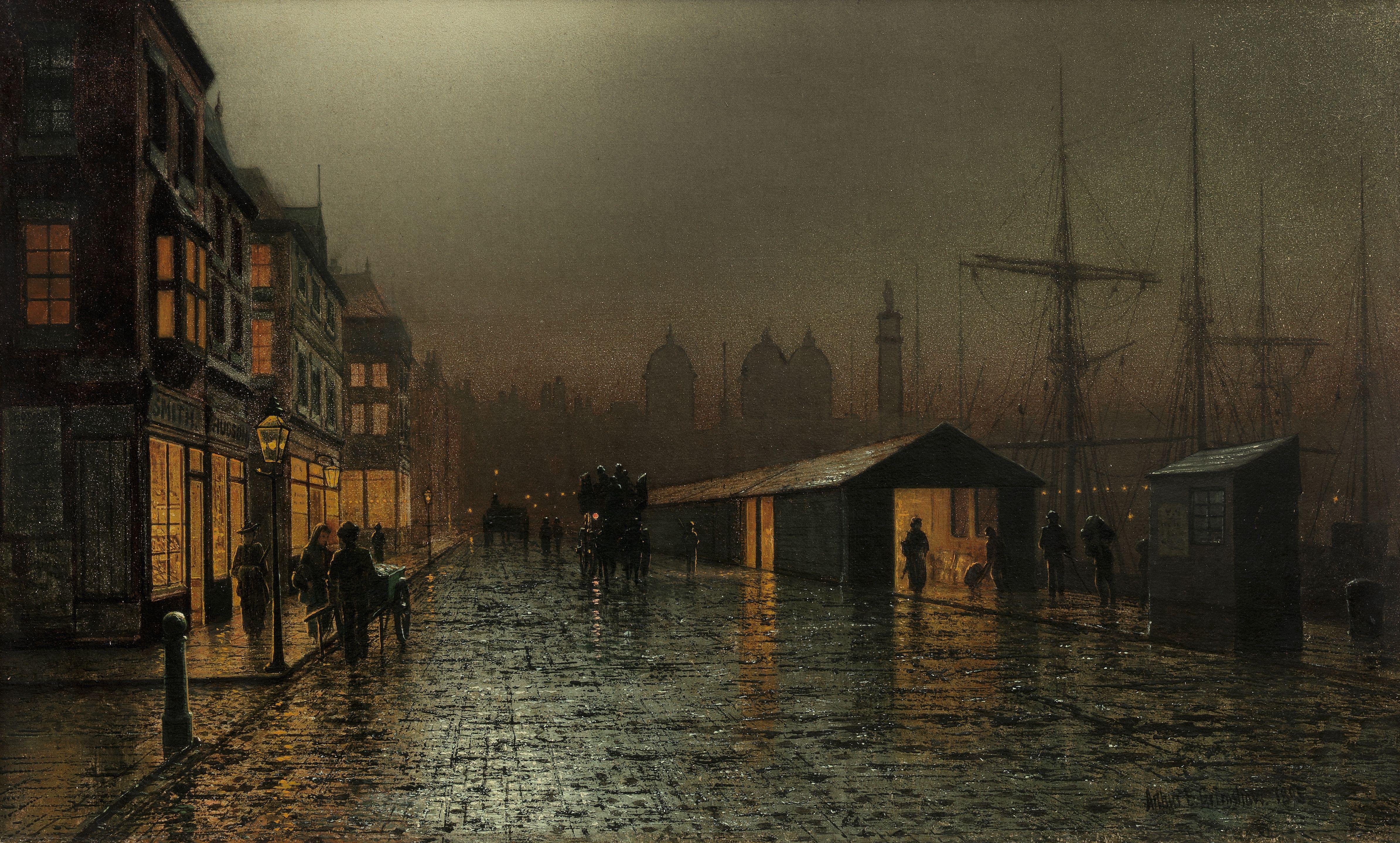 Arthur Edmund Grimshaw - Hull Docks by night