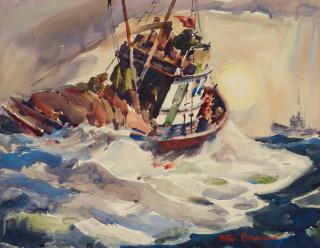 Arthur Edwaine Beaumont - Murky Weather sight 25 x 19 1/4 in. framed 25 1/4 x 29 1/4 in.