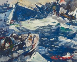 Arthur Edwaine Beaumont - Naval Battle Scene
