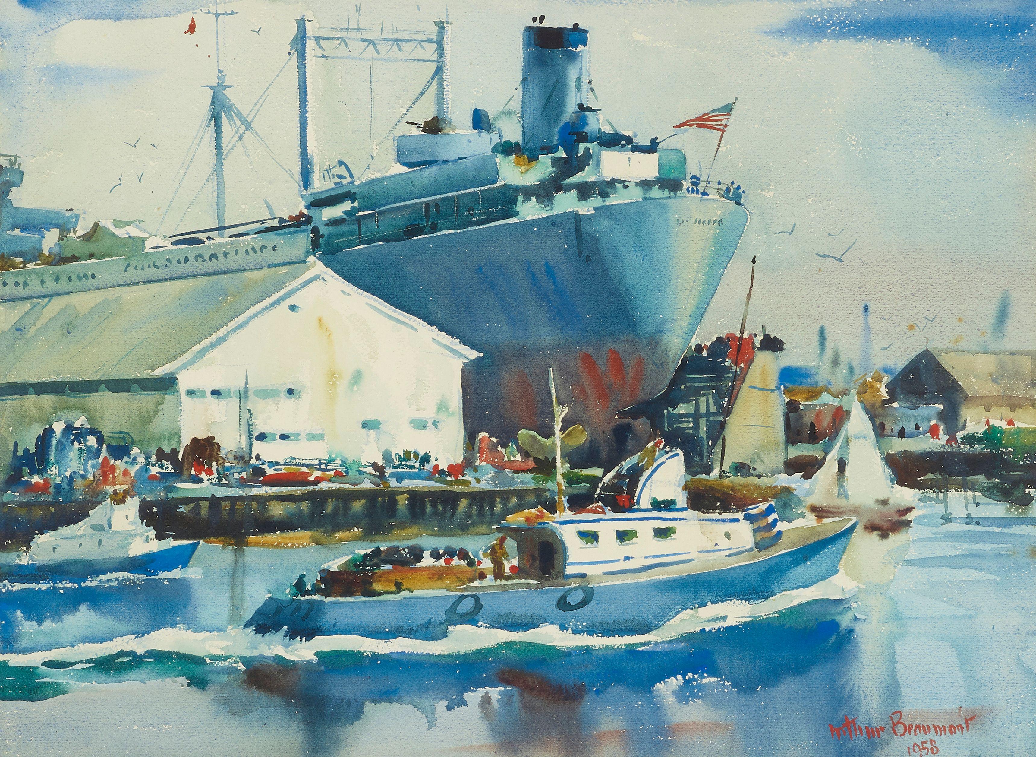 Arthur Edwaine Beaumont - Navy Tanker at Bethlehem Drydock, Terminal Island