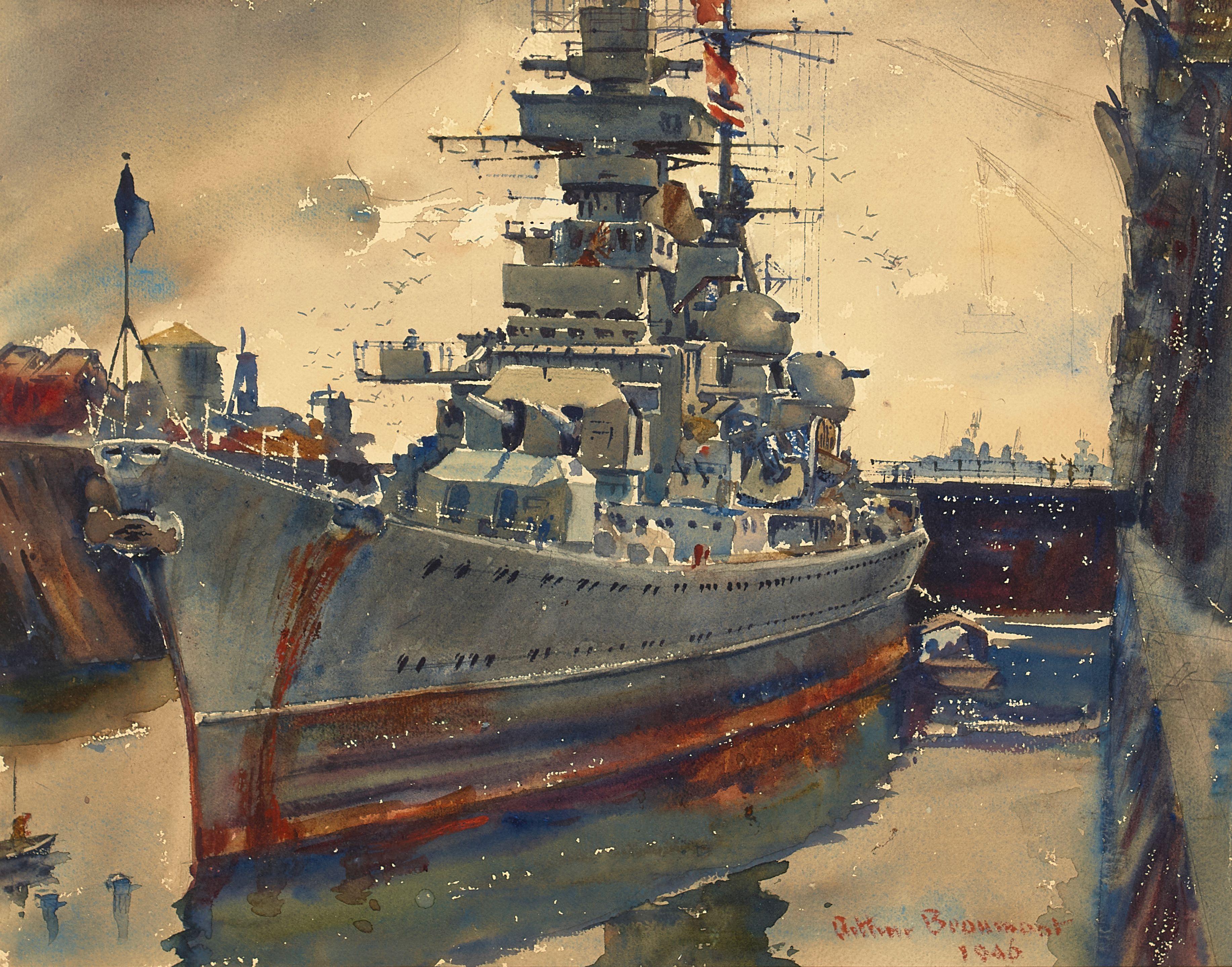 Arthur Edwaine Beaumont - The Last Cruise sight 15 x 19 in. framed 24 x 28 in.