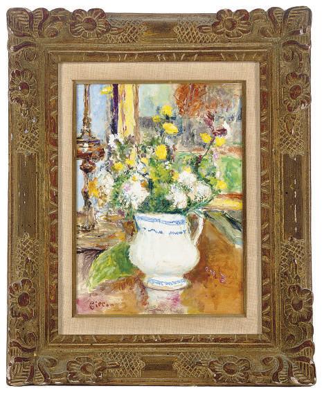 Arthur Fillon - Still Life With Flowers In A Pitcher
