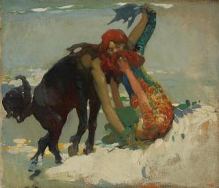 Arthur Frank Mathews - Sea Centaur and Mermaid