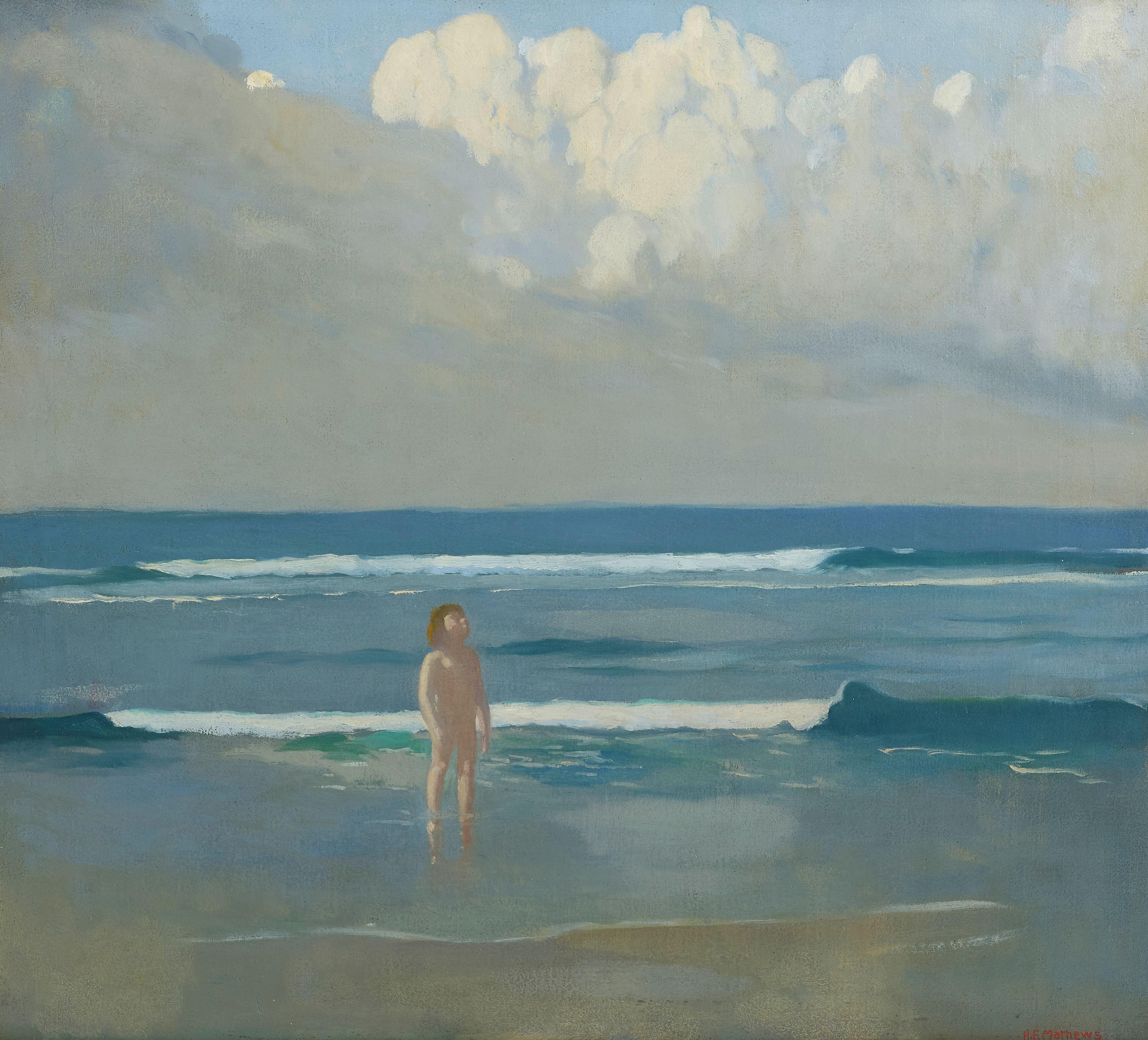 Arthur Frank Mathews - The Spirit of Youth Emerging from the Surf