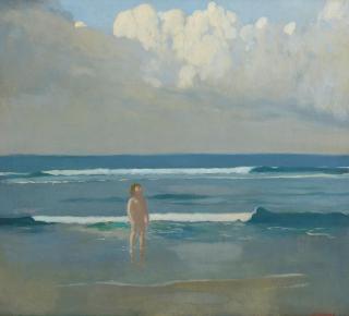 Arthur Frank Mathews - The Spirit of Youth Emerging from the Surf