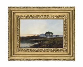 Arthur Gilbert - Cattle Grazing By The Water; And Sunset Over The Lake