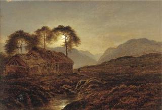 Arthur Gilbert - Night, a Highland Home