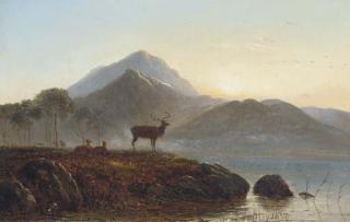 Arthur Gilbert - Sunset over the loch