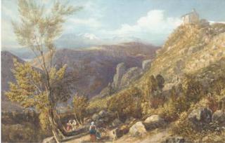 Arthur Glennie - A mountainous Italian landscape