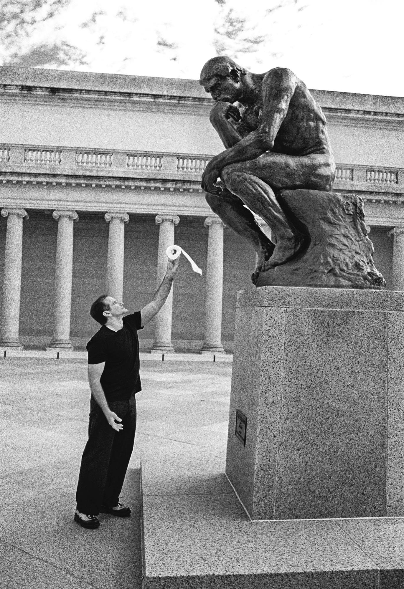 Arthur Grace - Untitled (Robin Williams With Rodin’S Thinker At The Legion Of Honor, San Francisco)