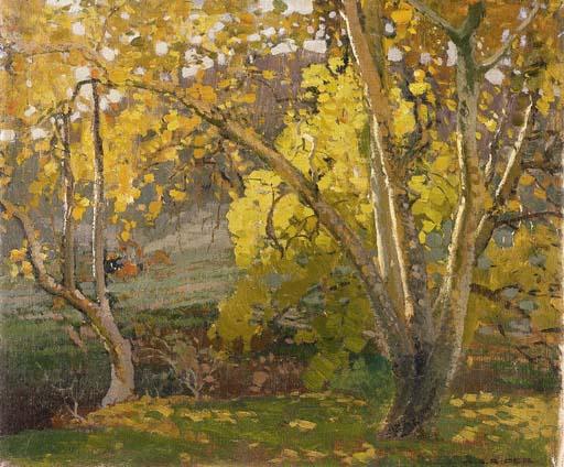 Arthur Grover Rider - Sycamores in Autumn