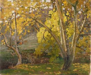 Arthur Grover Rider - Sycamores in Autumn