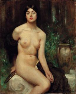 Arthur Hacker, R.A. - A Female Nude At Her Toilet