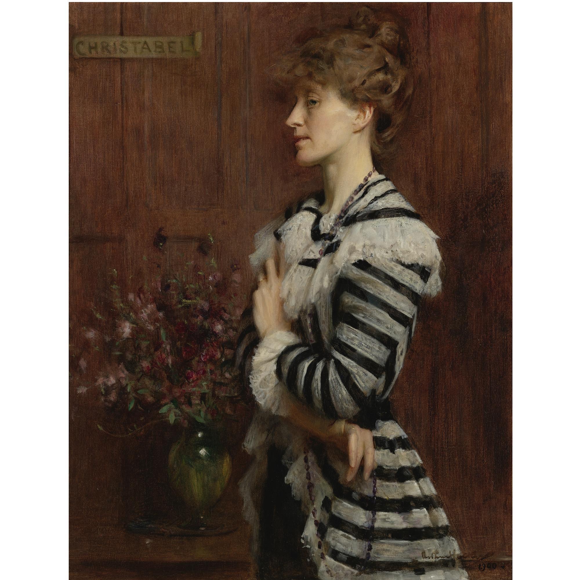 Arthur Hacker, R.A. - Portrait Of Christabel Cockerell, Lady Frampton