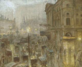 Arthur Hacker, R.A. - Return from the Matinée, Piccadilly Circus