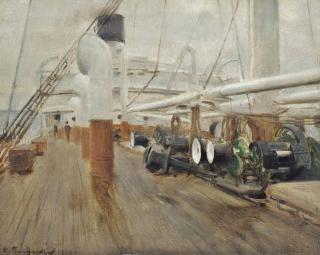 Arthur Hacker, R.A. - The Deck Of The S.S. Veronese