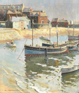 Arthur Hayward - A corner of the harbour, St Ives