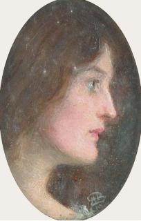 Arthur Herbert Buckland - Portrait of Effie Ruskin, profile