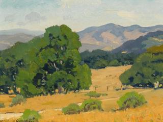 Arthur Hill Gilbert - Landscape with California Live Oak