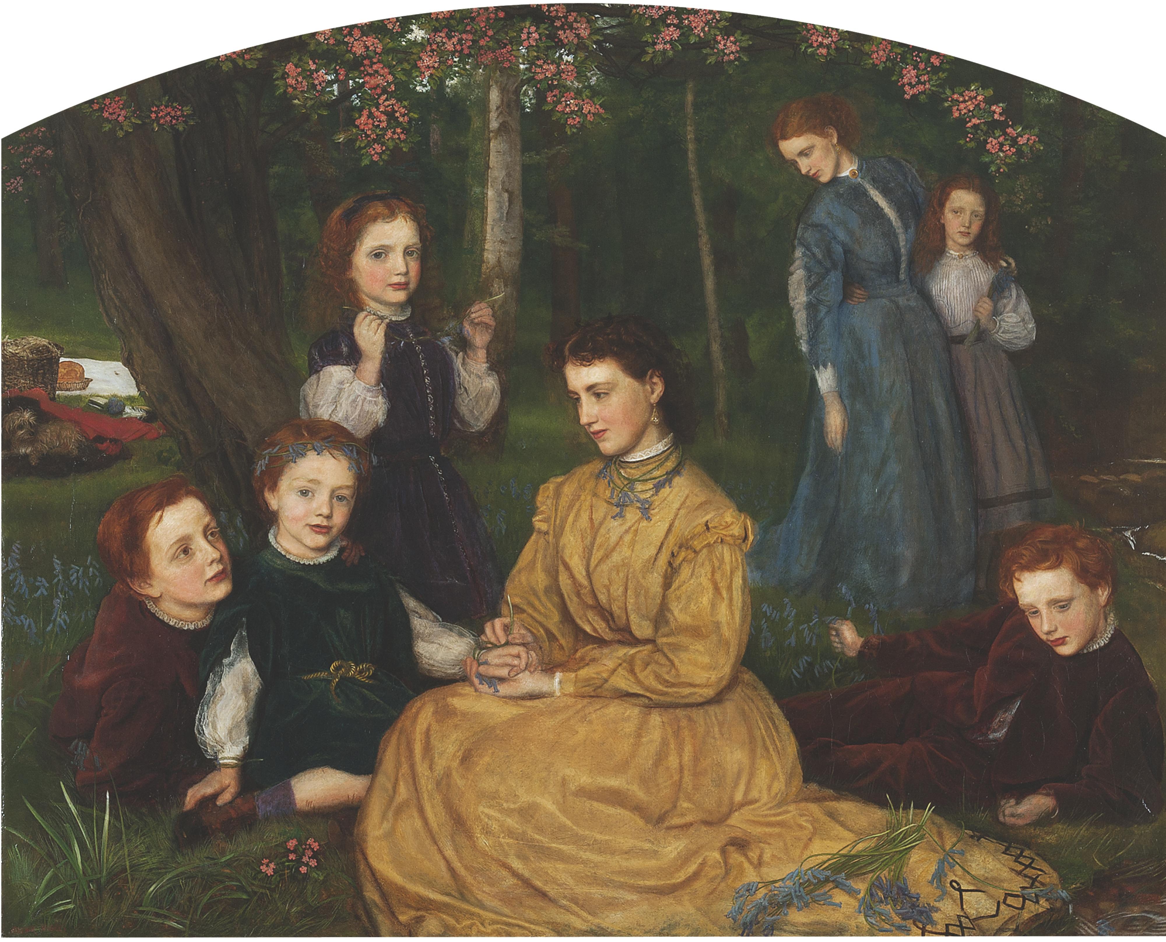 Arthur Hughes - A Birthday Picnic - Portraits Of The Children Of William And Anne Pattinson Esq. Of Felling, Near Gateshead