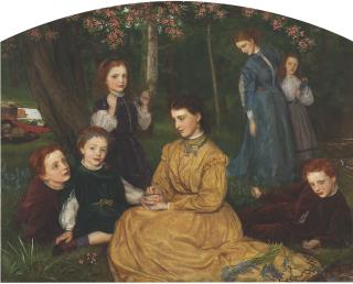 Arthur Hughes - A Birthday Picnic - Portraits Of The Children Of William And Anne Pattinson Esq. Of Felling, Near Gateshead