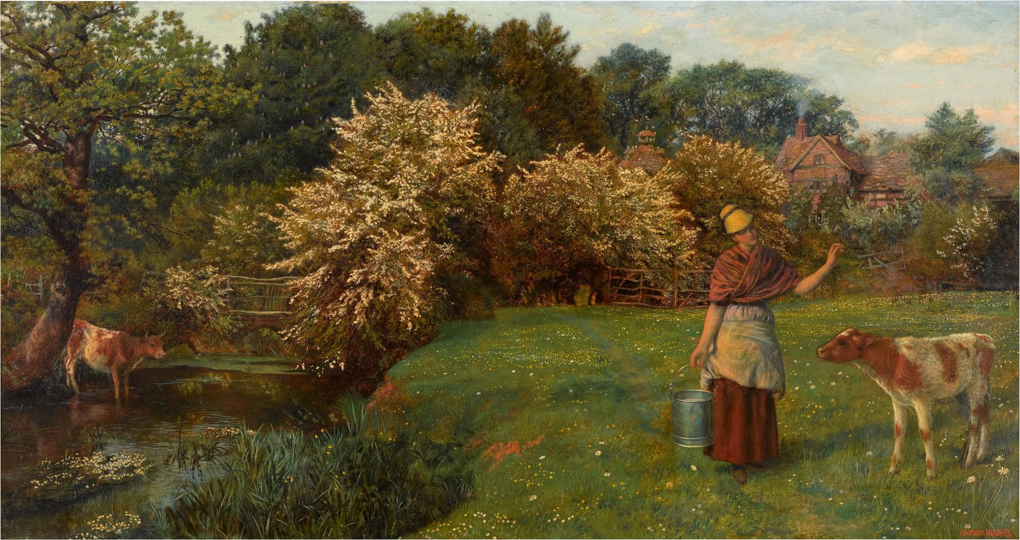 Arthur Hughes - Poll the Milkmaid