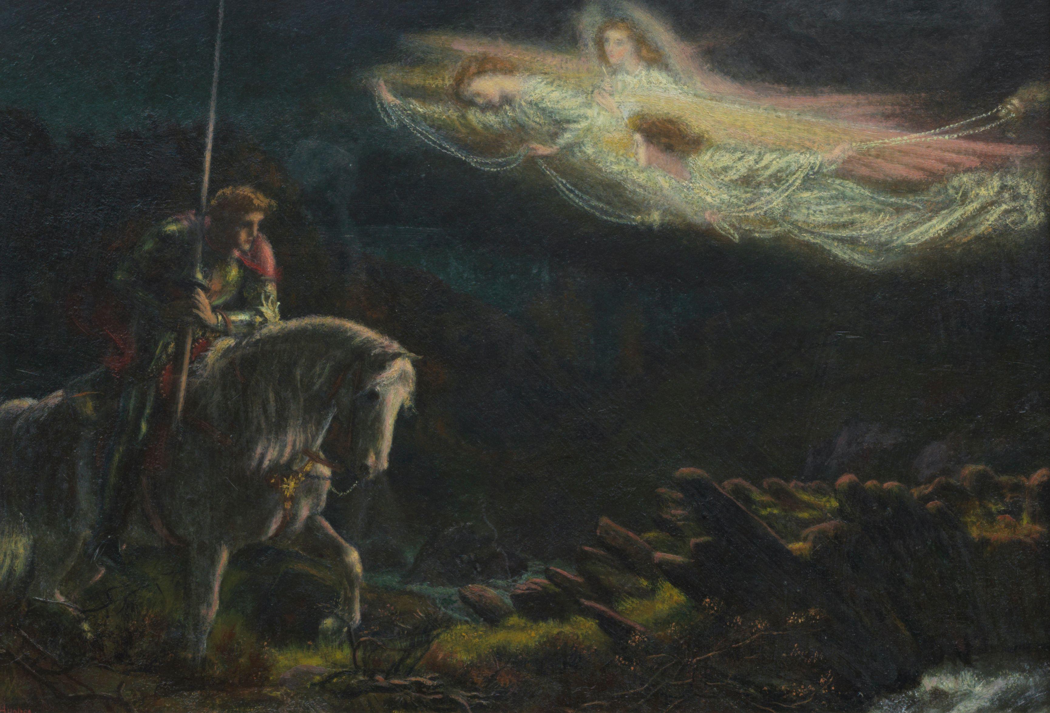 Arthur Hughes - Study for Sir Galahad, the Quest for the Holy Grail