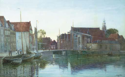 Arthur J. Legge - Evening by a Dutch canal