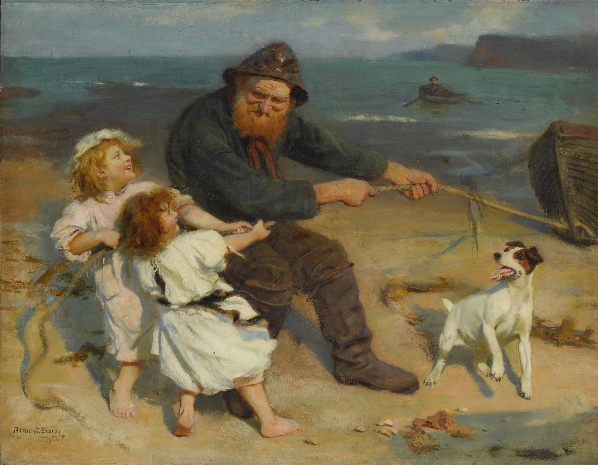 Arthur John Elsley - British a Harbour Scene